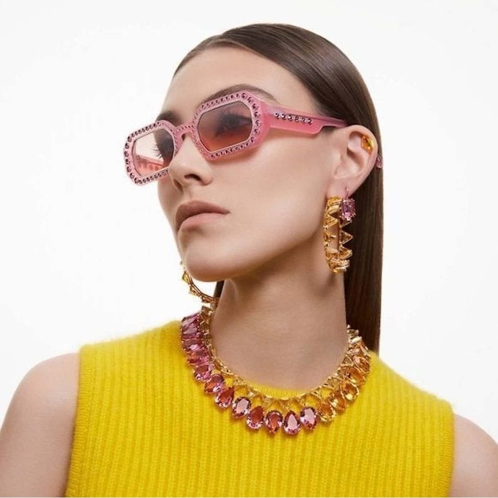 SWAROVSKI SK0345 Crystal Embellished Pink Sunglasses